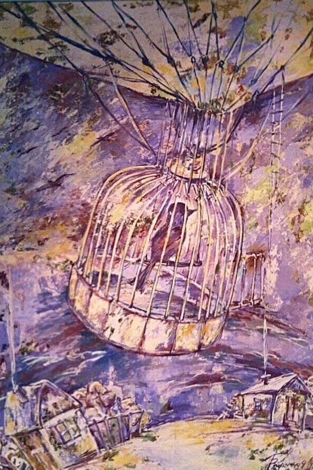 «И в клетке можно летать», Рушания Бадретдинова, 110х80, х.м., серия «Хроники жизни»