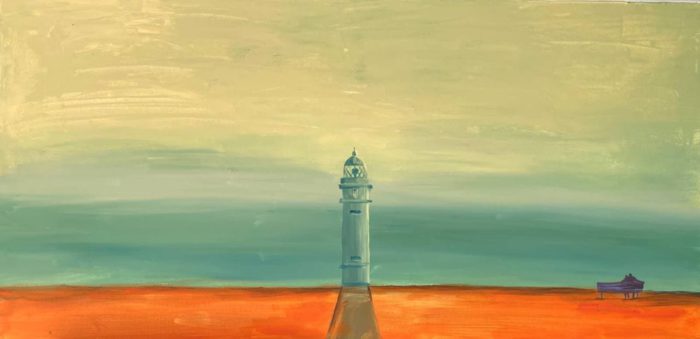 «Маяк.The lighthouse», Рушания Бадретдинова, 50х100 х/м акрил, 2021, серия «Мы»