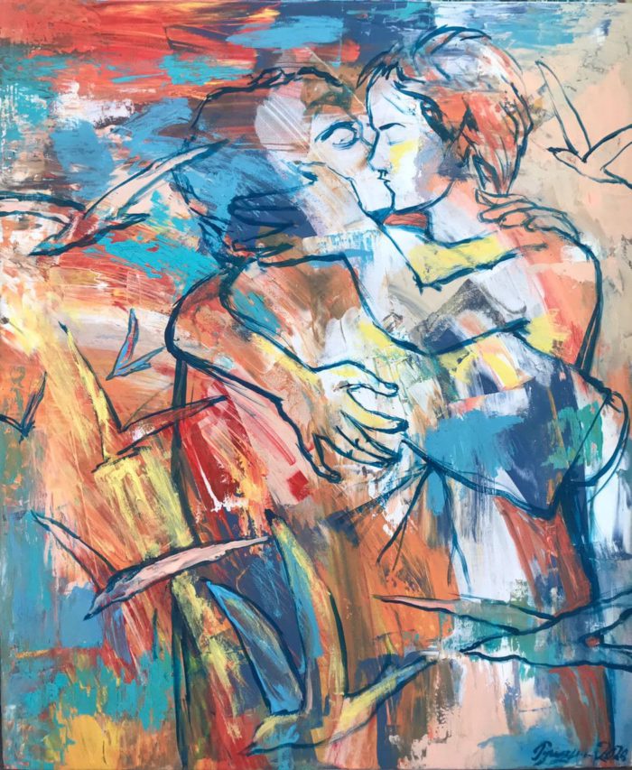 «Поцелуй», Рушания Бадретдинова, 60х50, х.м., серия «Хроники жизни»