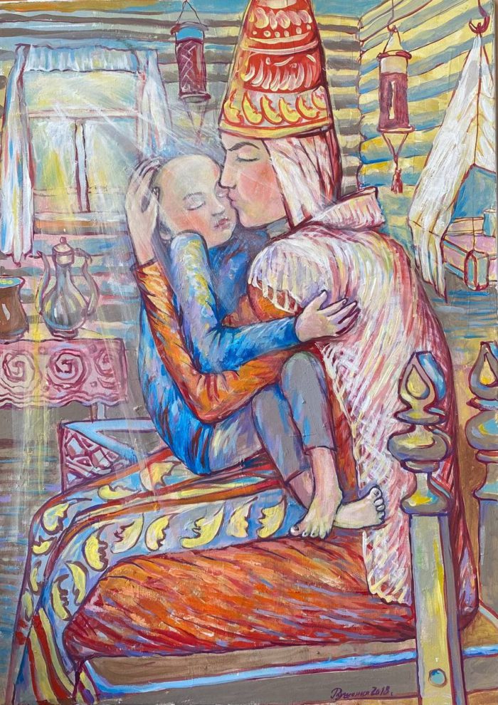 «Сююмбике», Рушания Бадретдинова, 70x50, х.м.акр., серия «Мать и дитя»